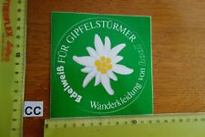 Alter Aufkleber Bergsport Klettern HOAL Wanderkleidung Edelweiß