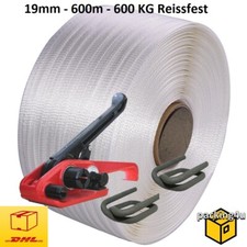 Umreifungsset gewebt 19 mm Umreifungsgerät Umreifungsband Metallklemmen 600m