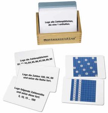 Arbeitskartei zum Hunderterbrett 100 Karten, Montessori Material, Lernkartei