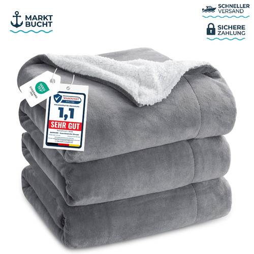 Kuscheldecke sherpa flauschig - sherpa,