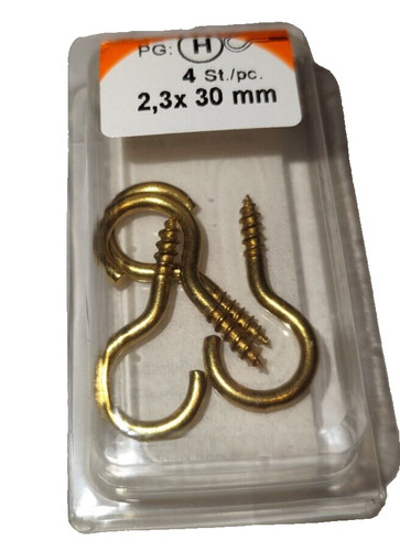 Schraubhaken gebogen 3x30 mm - gebogen,