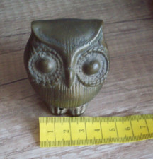 Messingeule ca. 7cm Dekorfigur Geschenk Sammler Briefbeschwerer Eule