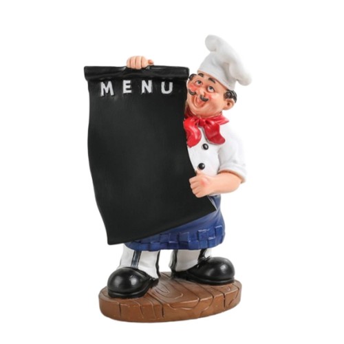 Koch figur mit menütafel - koch-figur,