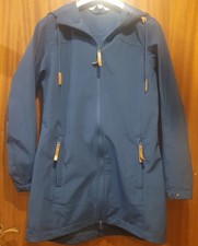 Damenjacke/ Softshelljacke/ Parker / Longjacke mit Kapuze Blau Gr. S Up2 Fashion