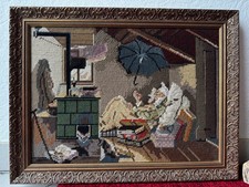 gobelin Stickbild in goldenem