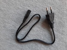 Stromkabel 0,5 m flach 230V schwarz 2 adrig Eurostecker Euro Kabel