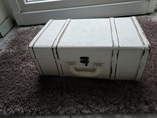 Landhaus Shabby Chic Holzkoffer weiß mit gewollten gebrauchsspuren Neu