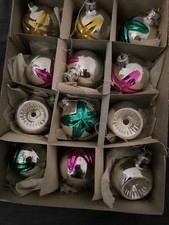 Lauscha Kugeln. Mit Stern und Reflex Gemischt Glas Weihnachten Christbaumschmuck