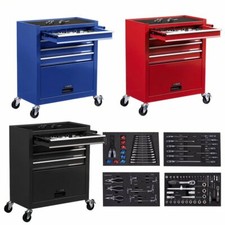 AREBOS Werkstattwagen Werkzeugwagen Rollwagen Werkzeugkiste Toolbox 4 Fächer