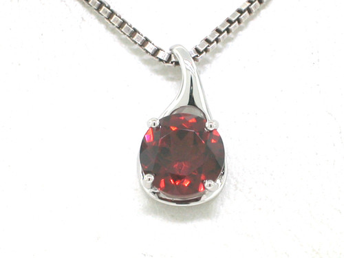 Granat anhänger 585 - granat, weißgold