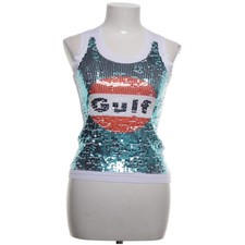 Grandprix Originals, Tank­top, Größe: M, Blau/Weiß/Orange, Viskose, Chevron #GDO