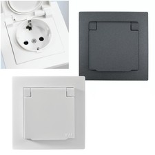 Unterputz Steckdose mit Deckel IP44 Dose Rahmen für Feuchtraum UP Schutzkontakt