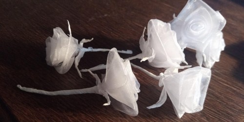 Stück organza stoffrosen - stück,