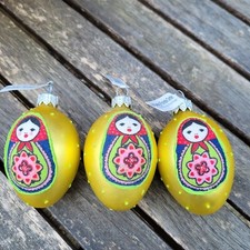 3 x Glasei Glas Ostereier 7cm