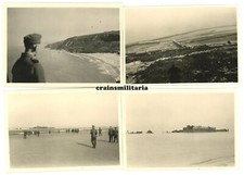 4x Orig. Foto Soldaten Atlantikwall Nord Frankreich 1943 Schiff Wrack Bretagne