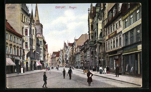 Erfurt ansichtskarte strasse - ansichtskarte,,