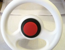 Big Sportl. Original New Big Bobby Car Originalersatzlenkrad mit Hupe weiß