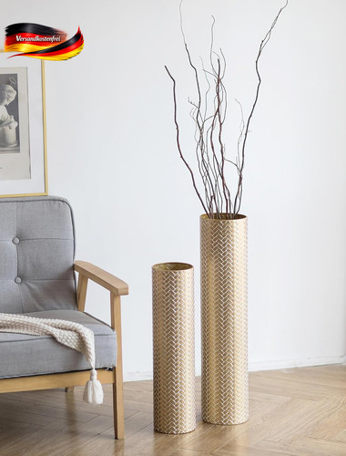 Große bodenvase aus metall - bodenvase,