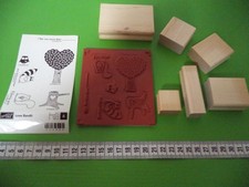 Stampin up Holzstempel - Set " Love Bandit " Eichhörnchen Baum Eule Sprüche
