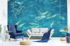 3D See Fisch Q5686 Tapete Wandgemälde Fototapete Selbstklebend Panda