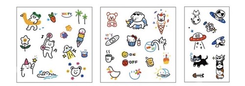 Set cute temporäre tattoos - 3,