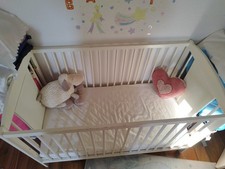 Weisser Babybett Kinderbett Mit Leichten Gebrauchsspuren Siehe Fotos 160/120cm