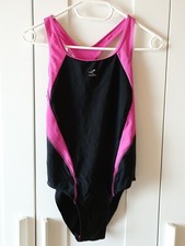 Badeanzug 164 Schwarz Rosa