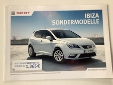Prospekt Seat Ibiza Sondermodelle 12/2014 mit Preisliste