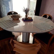 Esstisch  Holz weiß ausziehbar 120 bis 160