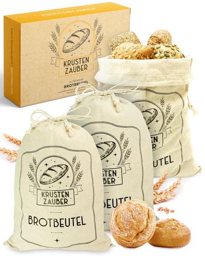 Brotbeutel leinen 3er set - brotbeutel,