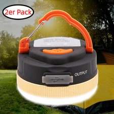 2 LED Camping Zelt Licht Lampe Campingleuchte USB Outdoor Akku Laterne Aufladbar