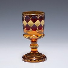 Vergoldeter Pokal mit Schliff und Beize Böhmen um 1920