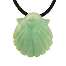 Anhänger Jakobsmuschel aus Amazonit - Jakobsweg Pilgerweg Andenken Souvenir