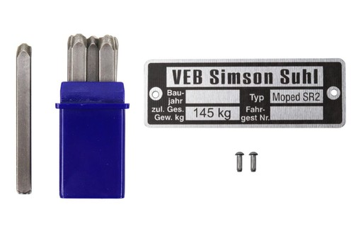 Typenschild für simson sr2 - für,