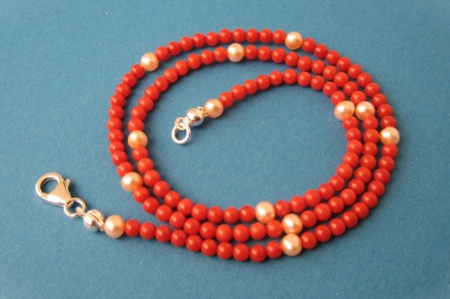 Lange kette rote koralle - 46,