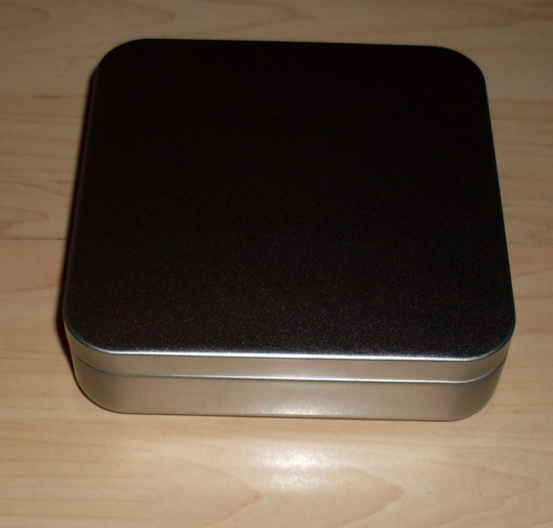 Metalldose silber 120x120x35mm
