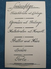 Menü zur Taufe 1923 Handgeschrieben Vintage Speisekarte Alt