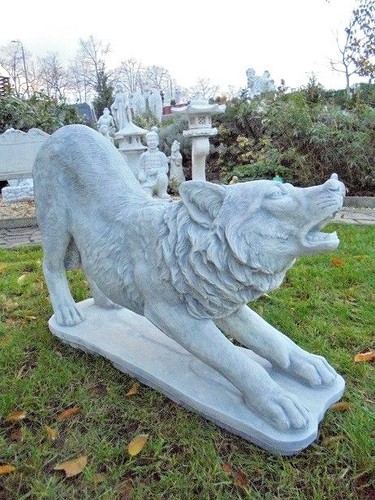 Steinfigur wolf h 60 cm - steinfigur, "wolf