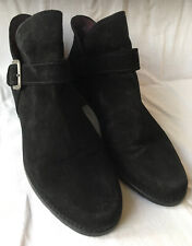 "STUART WEITZMAN" DAMEN STIEFELETTEN GR.38 SCHWARZ VELOUR LEDER MADE IN SPAIN