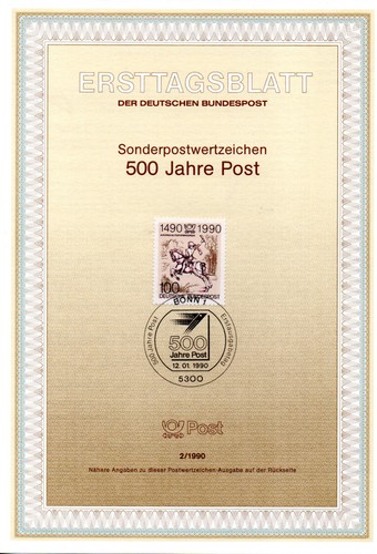 Ersttagsblatt 1990 500 - ersttagsblatt, 2/1990