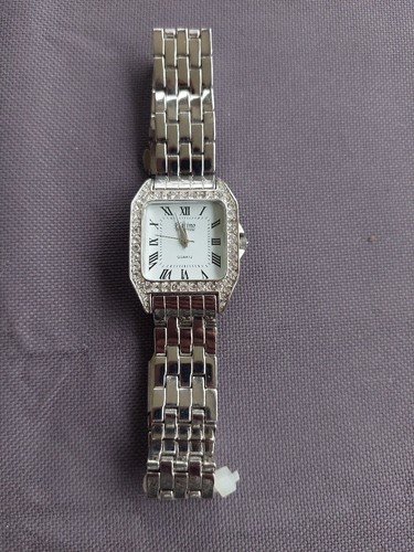 Damenuhr platino quarz strass - damenuhr,