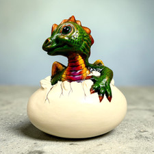 Baby Drache schlüpft aus Ei