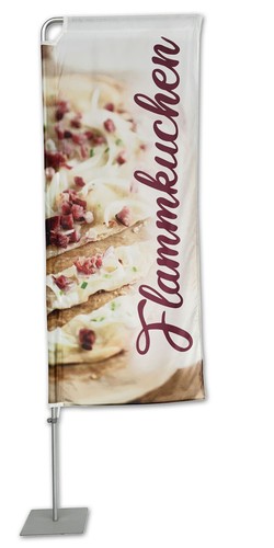 Flammkuchen beachflag rechteck - flammkuchen,