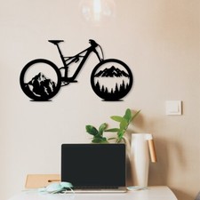 Wandbild aus holz - aus, mountainbike