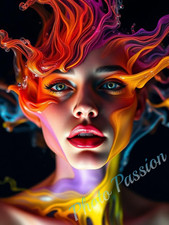 Foto A4 Portrait Frau Neon