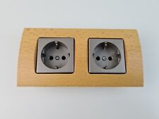 2 Fach Steckdosen Kombination UP Düwi Rev Arcada Buche Echtholz Einsatz Maron