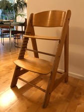 Treppenhochstuhl für Kinder aus Holz, naturfarben