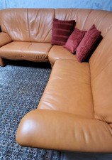  Ecksofa Echtleder Orange 