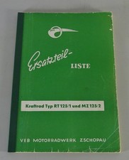 Teilekatalog / Ersatzteilliste Motorrad MZ RT 125/1 + RT 125/2 Stand 12/1958