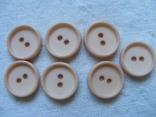ca 1,5 cm Knopf rund 7 Stück Set rosa apricot 2-Loch vintage Sammlung Knöpfe